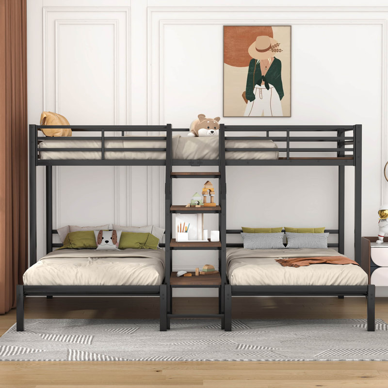 Isabelle Max Cavedon Twin over Twin Triple Bunk Bed with Shelves by Isabelle Max Reviews Wayfair
